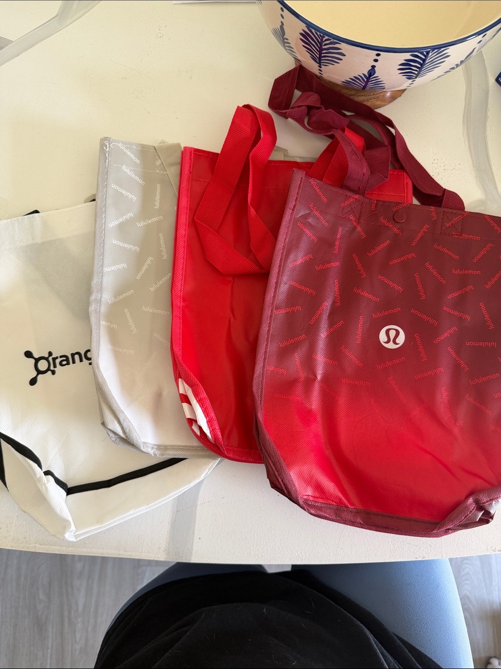 lululemon athletica Red Ombre Logo Tote - Burgundy to Bright Red